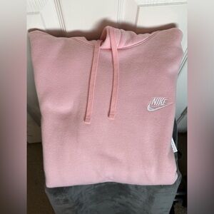 Nike Mens Baby Pink Fleece Hoodie Sweatshirt